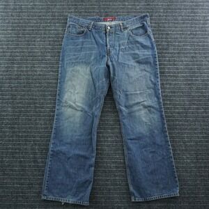 fcuk French Connection Jeans Mens 38 Blue Straight Leg Button Fly Denim